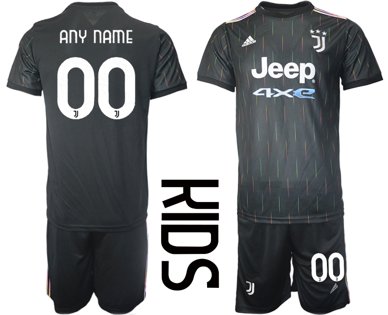 Youth 2021-2022 Club Juventus away black customized Soccer Jersey->customized soccer jersey->Custom Jersey